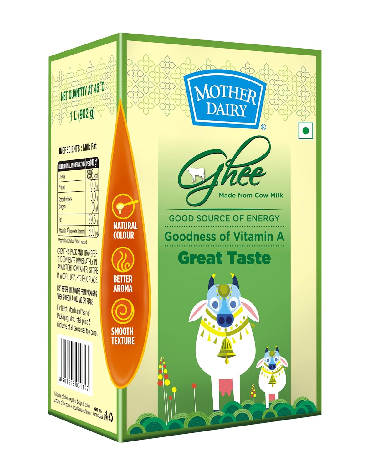 Mother Dairy Cow Ghee - 1Ltr