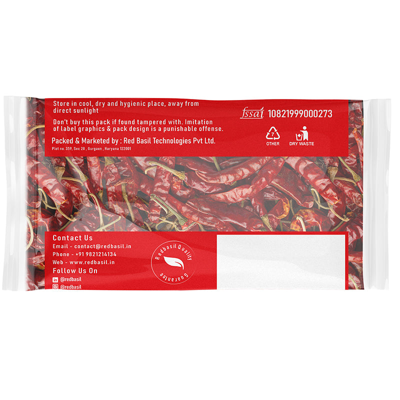 Dried Red Chillies with Stem - 200g
