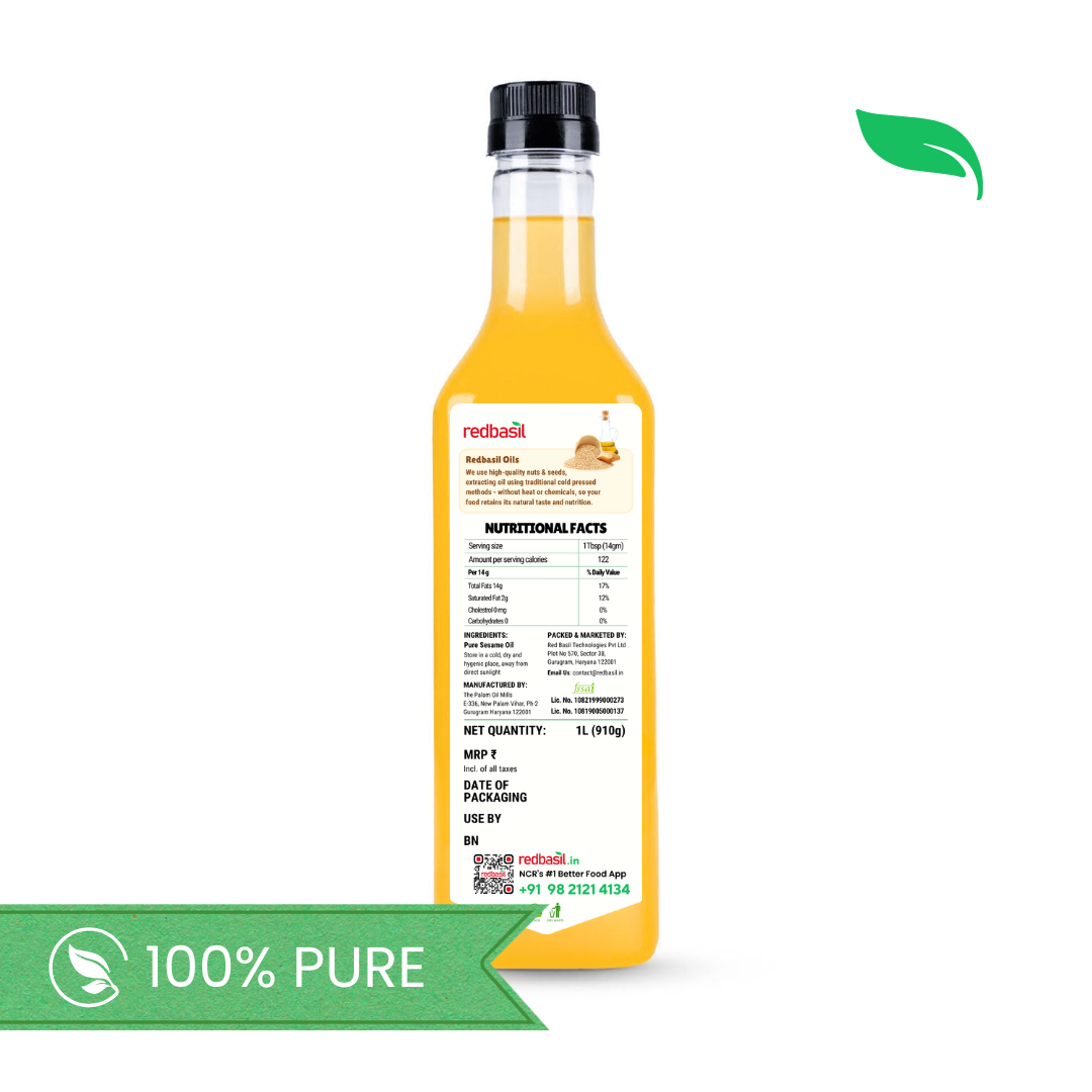Cold Pressed Sesame Oil, 100% Pure - 1L