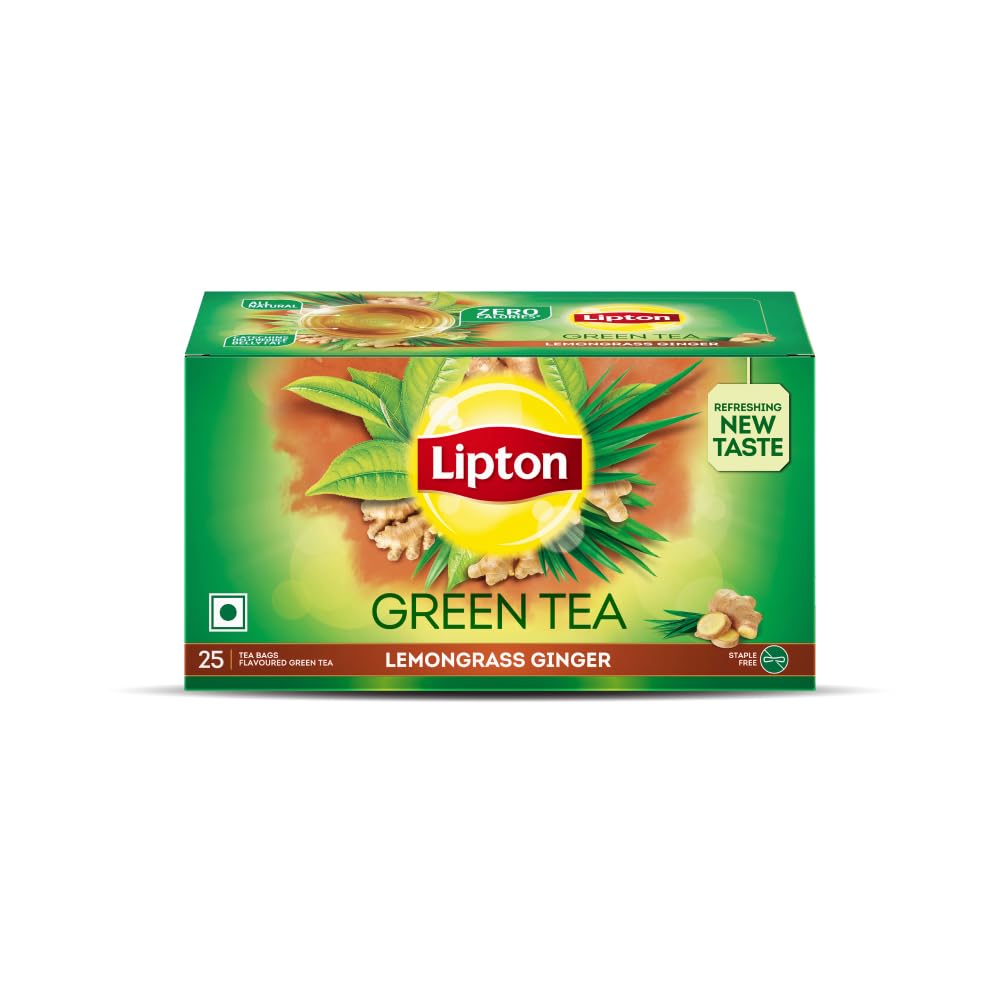 Lipton Lemongrass Ginger Green Tea I Tea Bags - 25 Nos