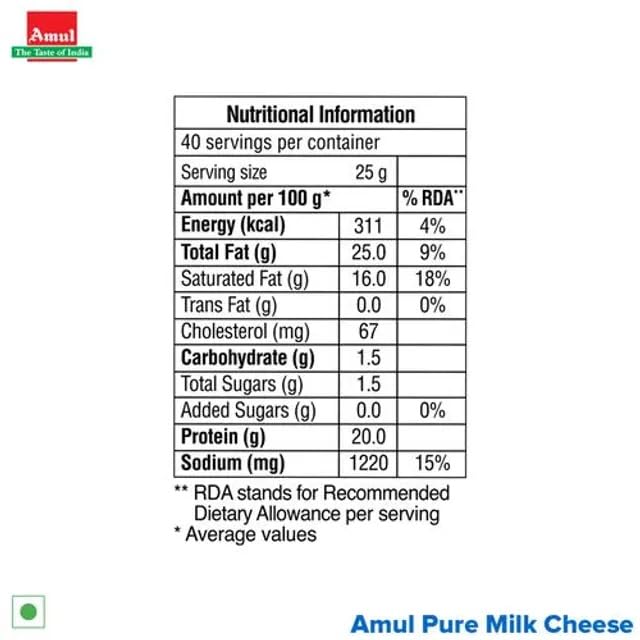 Amul Processed Cheese Block - 1kg