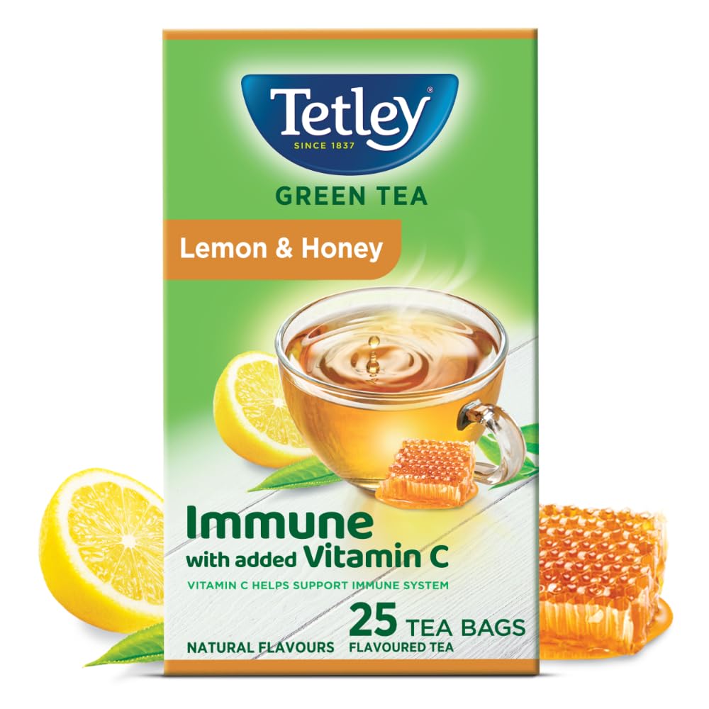 Tetley Green Tea, Lemon and Honey I Tea Bags - 25 Nos