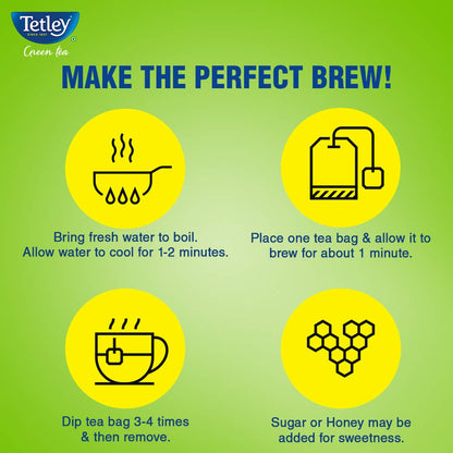 Tetley Green Tea, Lemon and Honey I Tea Bags - 25 Nos