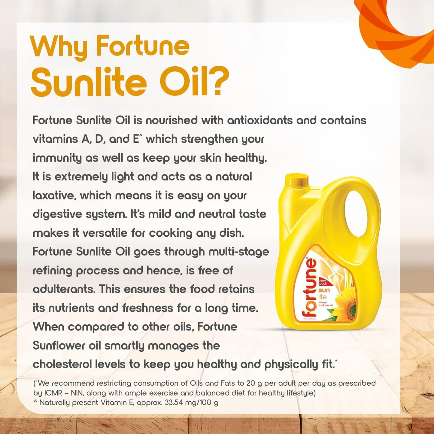 Fortune Sunlite Refined Sunflower Oil - 4.35 kg Jar
