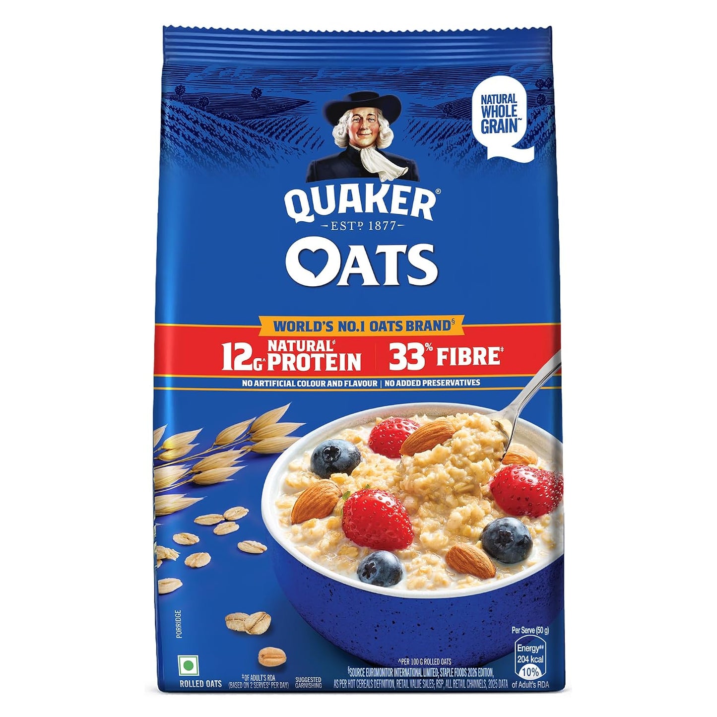 Quaker Rolled Instant Oats, High Protein Cereal - 400g