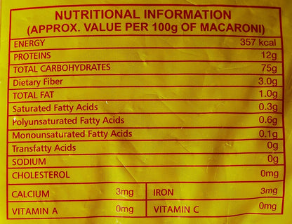 Bambino Macaroni Elbow Pasta - Pure Durum Wheat, No Maida - 850g