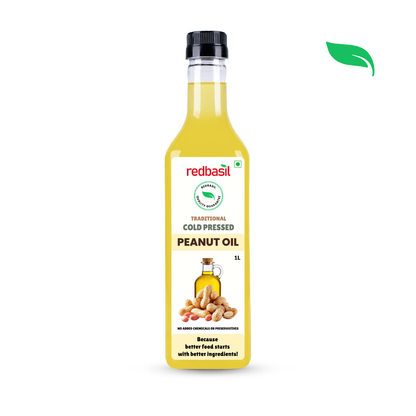 Cold Pressed Peanut Oil, 100% Pure & Unrefined - 1L